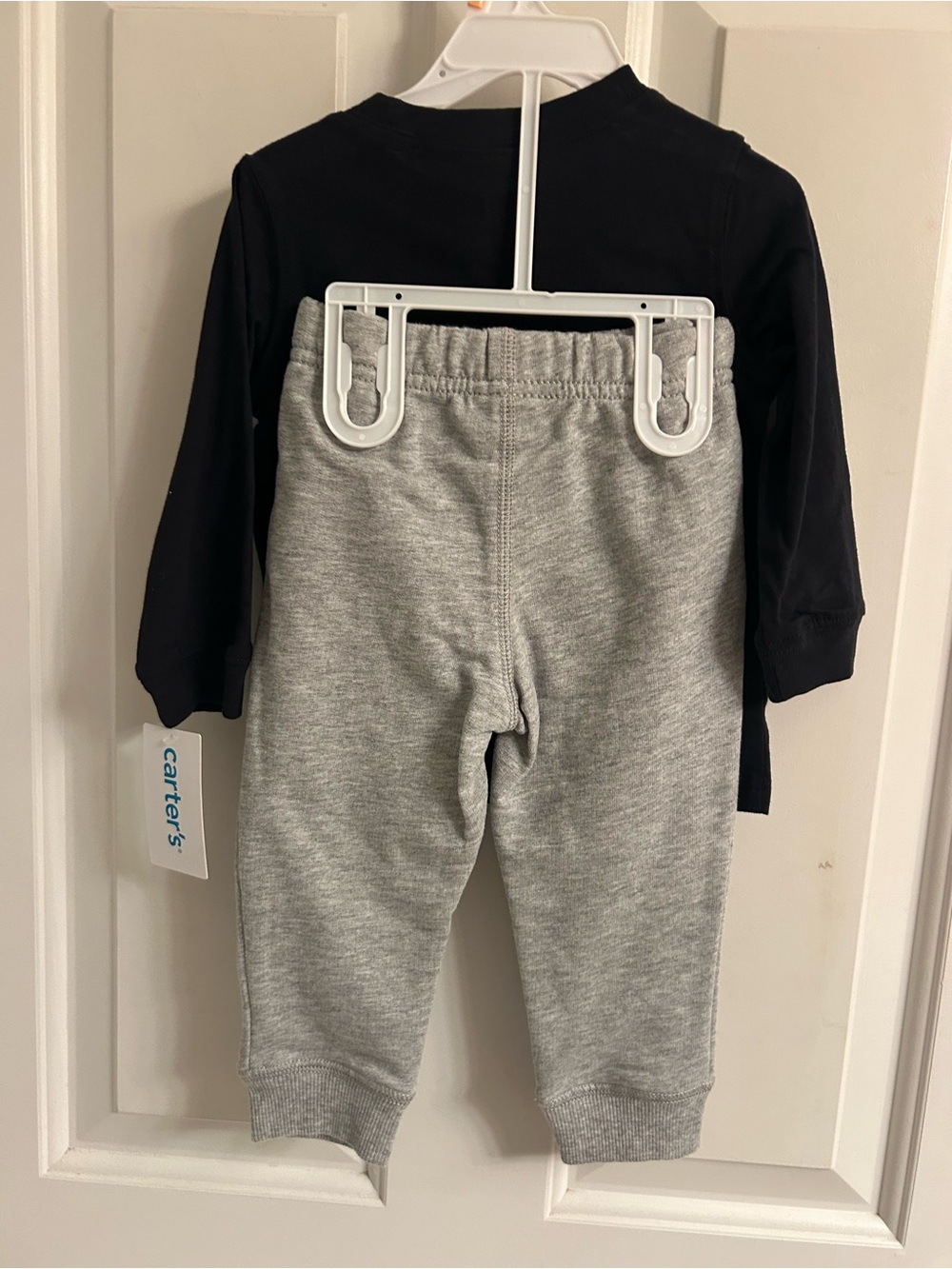 NWT-Carter's Black Halloween Dino Long Sleeve Tee With Gray Sweatpants - Picture 5 of 9